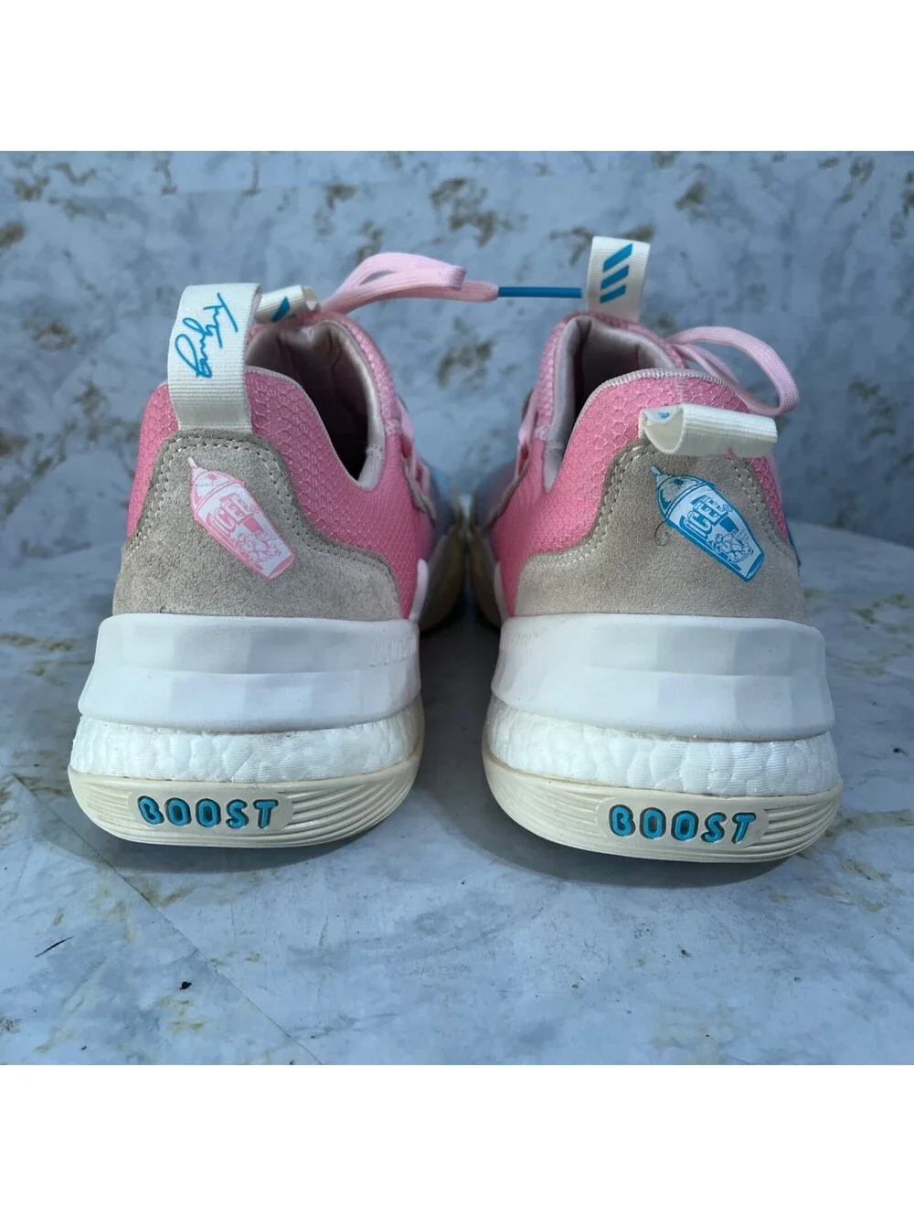 Adidas Trae Young 1 Men's Size 16 Basketball Shoes Blue Pink Athletic Sneakers